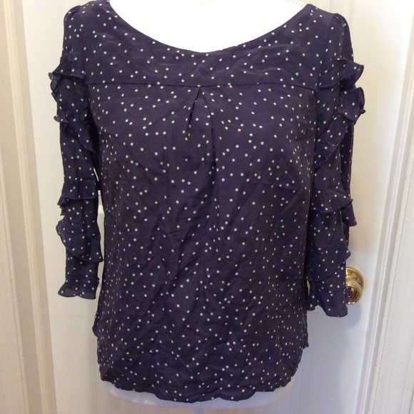 Maeve Tops - 4/$25 Maeve Blouse 0 Navy White Dot 3/4 Sleeve